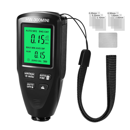 HW300-MINI Coating Thickness Gauge for FE / NFE Coating Thickness Meter Digital Display Measure Device - Black