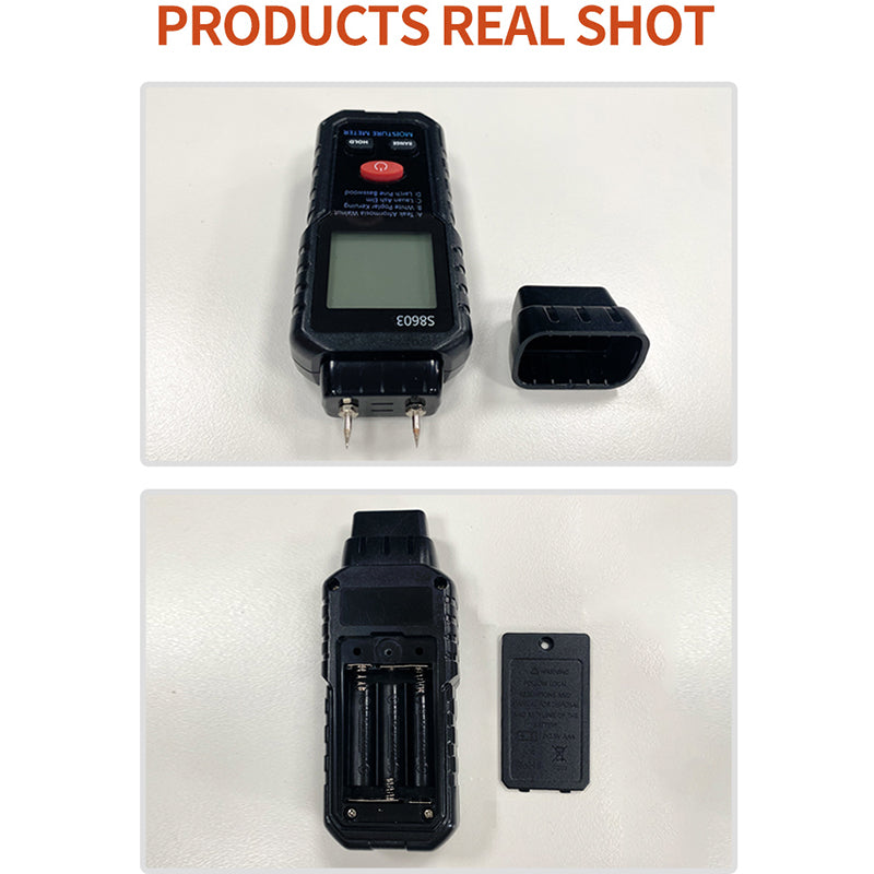 S8603 Digital Wood Moisture Meter Two Pins Wall Moisture Detector Paper Humidity Tester (No Battery)