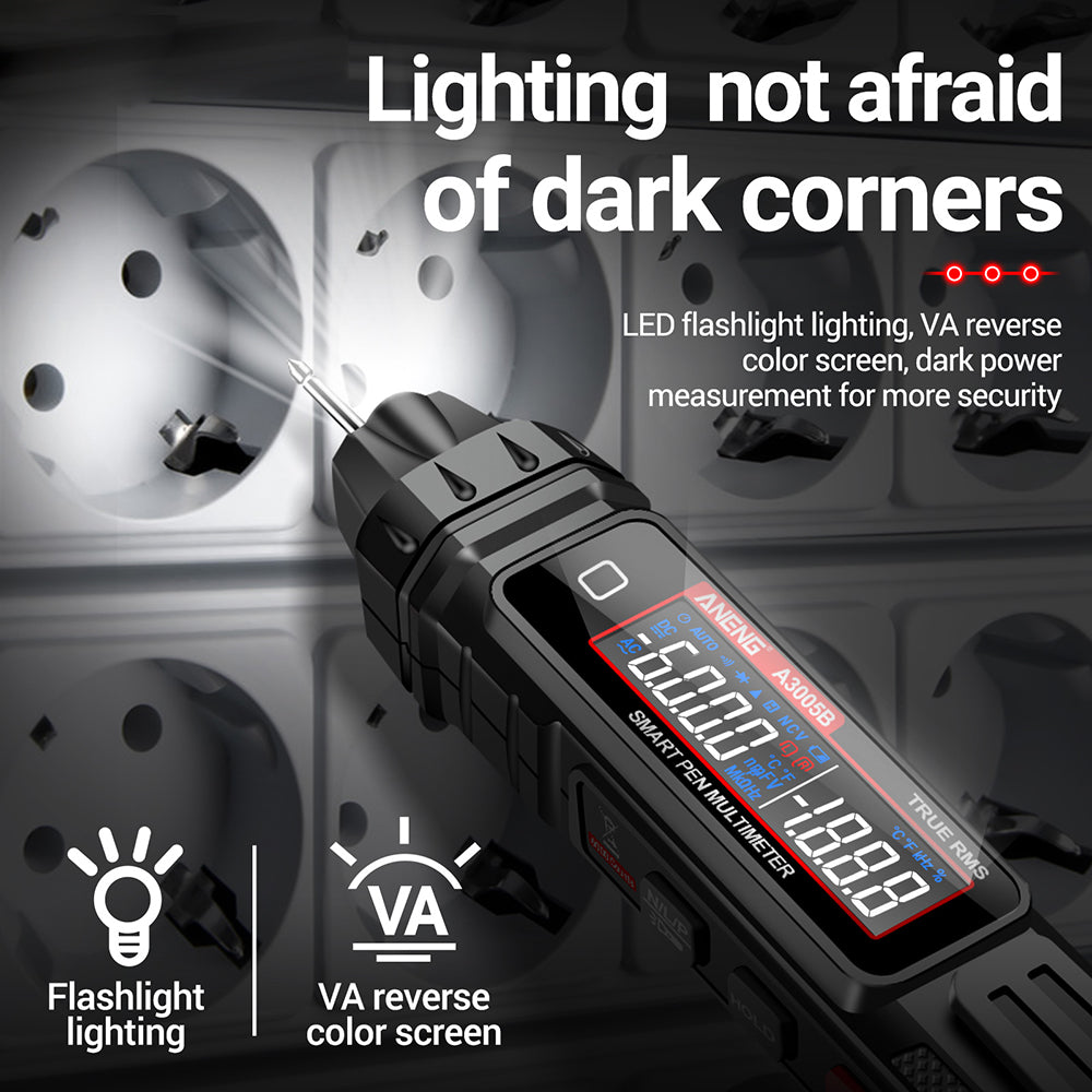 Aneng A3005B Pen Type Digital Multimeter Intelligent Professional Current Meter Phase Sequence Test Tool - Standard Version