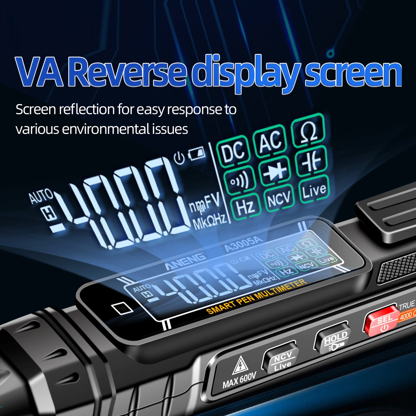 Aneng A3005 Digital Multimeter Pen Professional AC / DC Voltage Meter Smart Measuring Tool - Upgraded Version