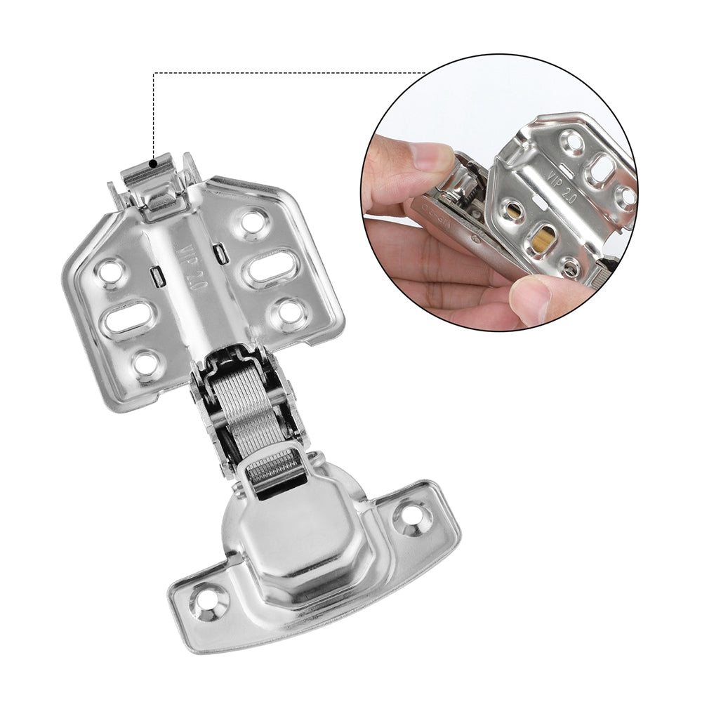 2Pcs 304 Stainless Steel Full Overlay Hydraulic Cabinet Hinges Damper Buffer Kitchen Cupboard Furniture Door Hinge
