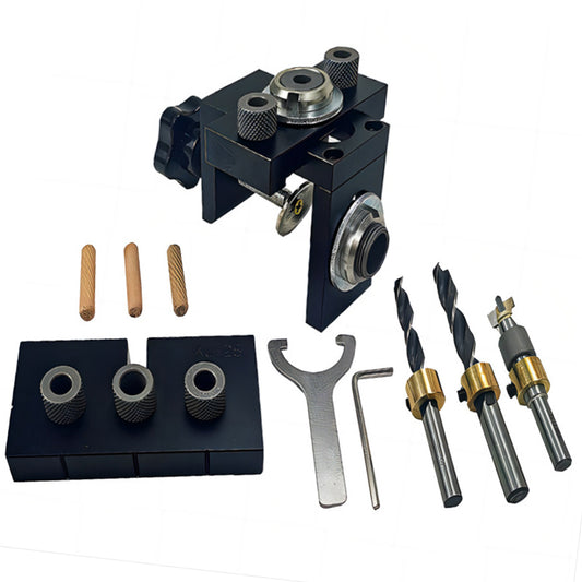 10Pcs Woodworking Tools Set 3-in-1 Wood Puncher Locator Working Carpenter Kit Hole Opener Tool with Drilling Bit (Type B)