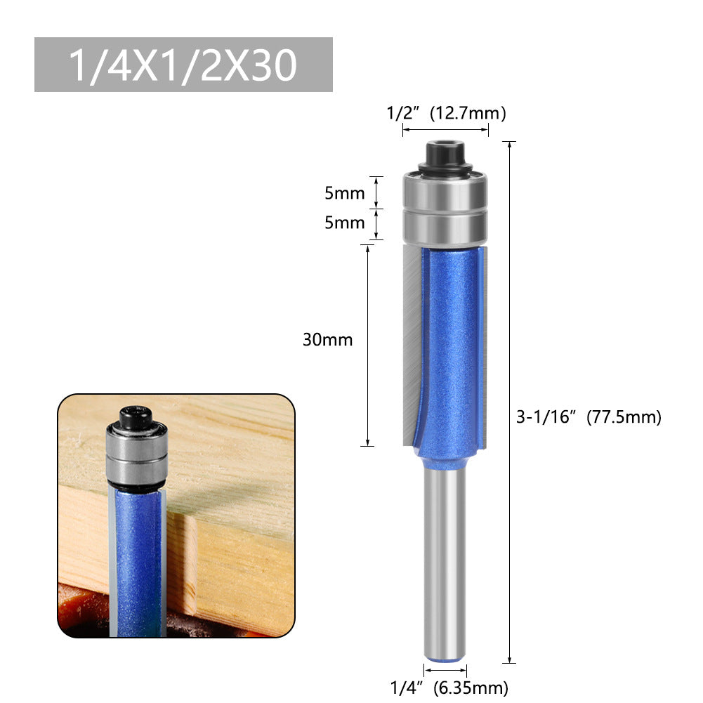 1Pc 1  /  4 Shank Milling Cutter Double Bearing Router Bit Woodworking Tools Carving Cutter - 1 / 4x1 / 2x30