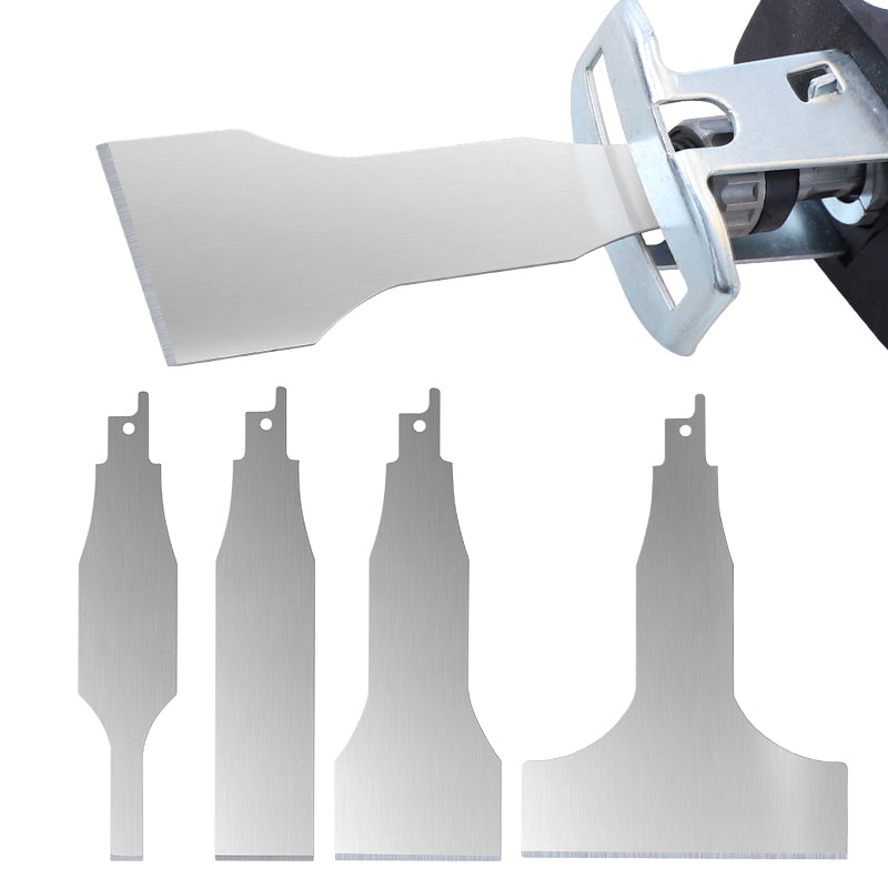 4Pcs 10 / 30 / 50 / 100mm Reciprocating Saw Scraper Blade Scraping Tool Stainless Steel Tile Cleaning Tool