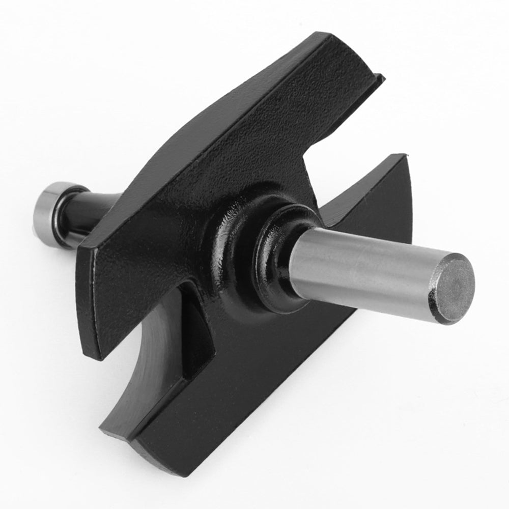 12mm Shank Tungsten Steel Alloy Round Over Bit Woodworking Cutter Wood Line Edge Trimmer - Black