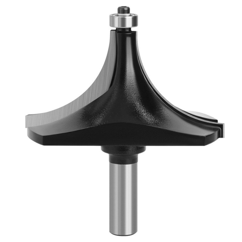 12mm Shank Tungsten Steel Alloy Round Over Bit Woodworking Cutter Wood Line Edge Trimmer - Black