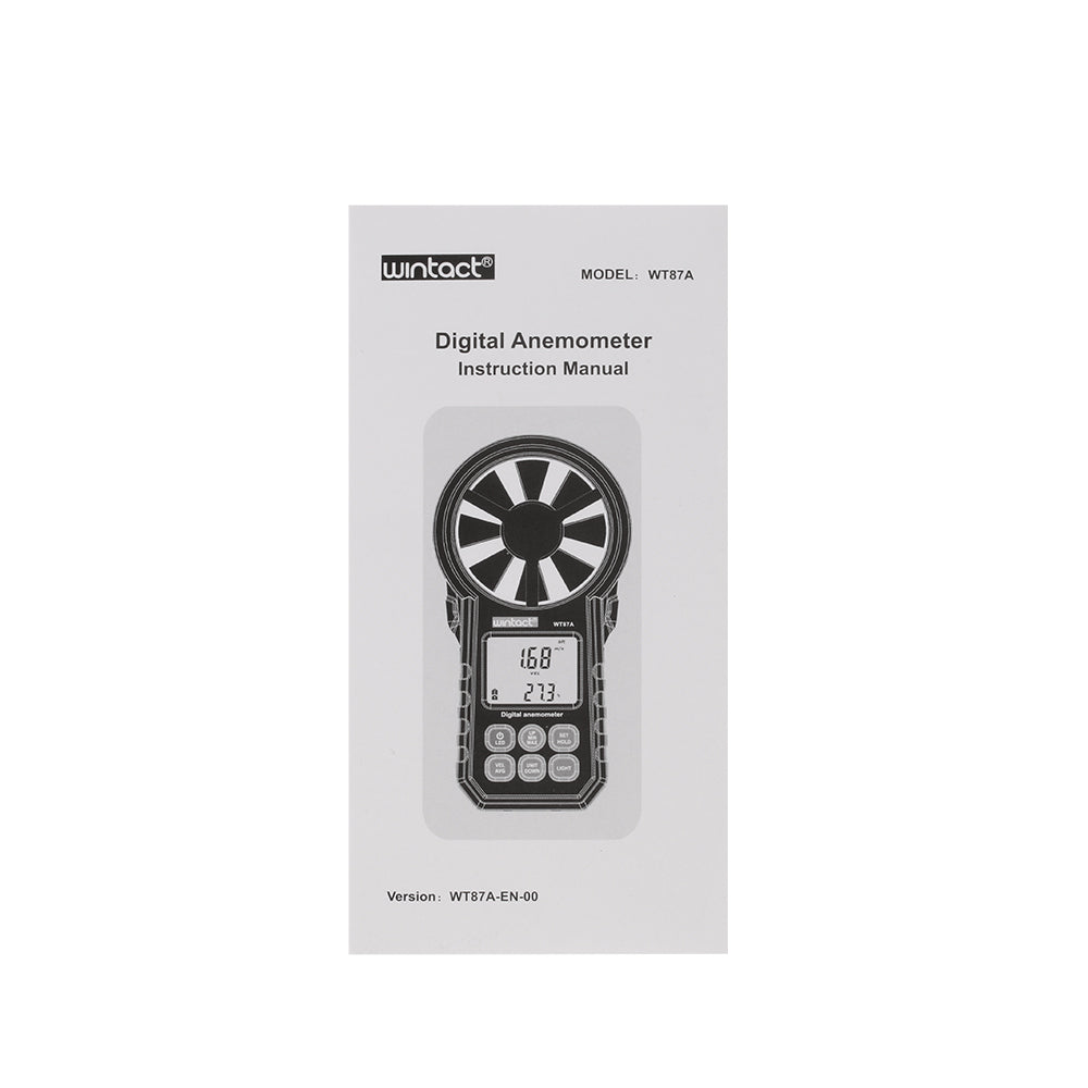 Uniqkart WT87A Portable Digital Anemometer Tester Handheld Wind Speed Air Volume Temperature Meter