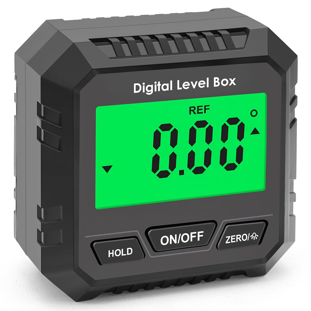 QINGXIEY Electronic Digital Level Magnetic Angle Gauge Finder with LCD Display Angle Measuring Tool for Carpentry, Building, Automobile (No Bubble) - Black