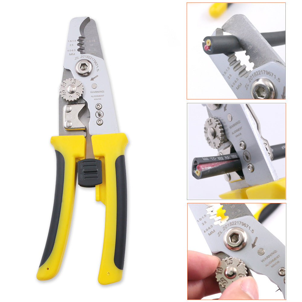8 Inch Wire Stripper Portable Plier with Adjustable Knob DIY Electrical Wiring Working Tool Cable Cutter