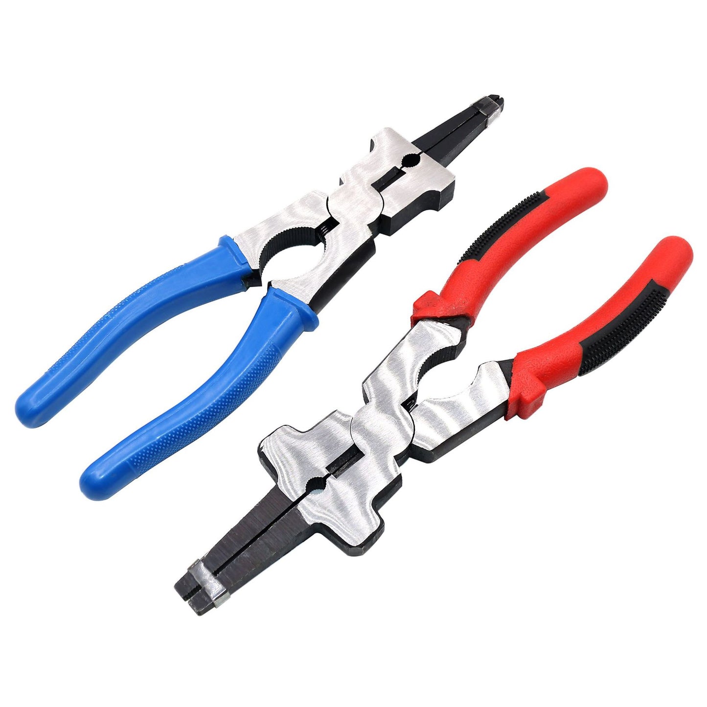 8 Inch Multi-function Welding Tongs High Carbon Steel Welder Gas Welding Protection Long-nosed Clamping Pliers - Red
