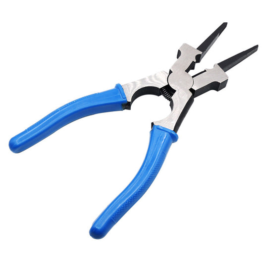 8 Inch Multi-function Welding Tongs High Carbon Steel Welder Gas Welding Protection Long-nosed Clamping Pliers - Blue
