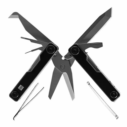 XIAOMIYOUPIN HUOHOU Mini Multi-function Knife 10-in-1 Portable Knife with Glasses Screwdriver, Card Pin, Can Opener, Scissors Function