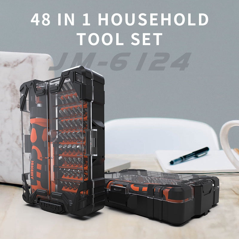 Jakemy JM-6124 Portable Screwdriver Combo Set with 45 Bits Household Multifunction Repair Tool Kit