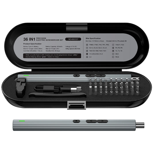 KS-882037-36 N20 36 in 1 Precision Repair Electric Screwdriver Set Portable Handheld Screwdriver with 3 LED Light