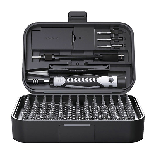 KS-840130 130Pcs Precision Screwdriver Set with 120 Bits Portable Handheld Screwdriver with Storage Box - Black