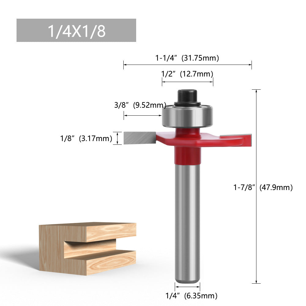 C0714403R T-Shape Router Bit 1 / 4inch;x1 / 8inch; Alloy Shank Milling Cutter Woodworking Tool for Wood MDF