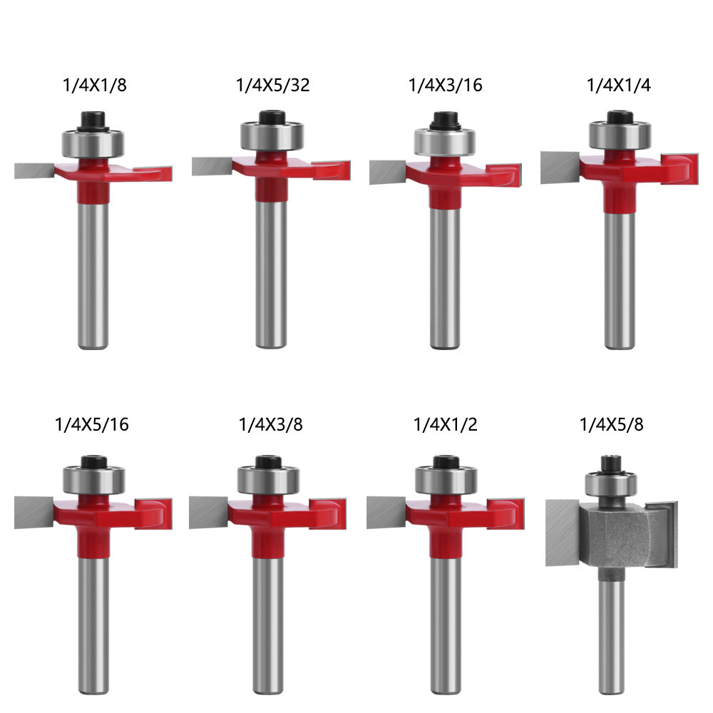 C0714410R 1 / 4inch;x3 / 8inch; Shank Router Bit T-Shape Grooving Cutter Alloy Milling Cutter for Wood MDF Woodworking Tool