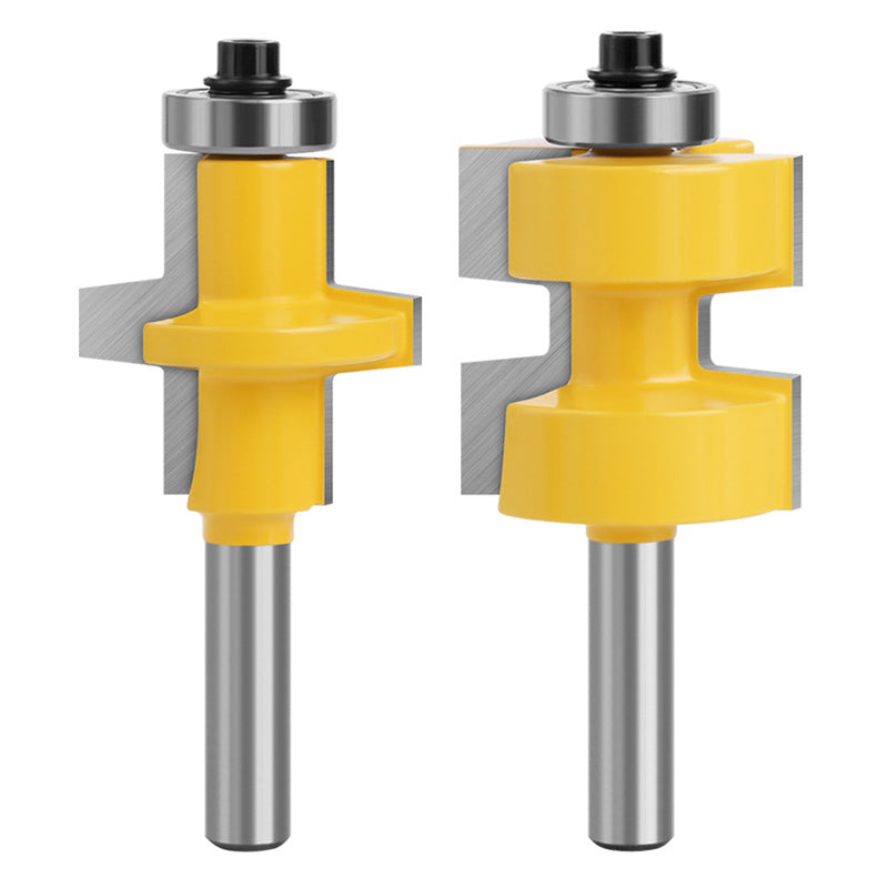C08150B3206Y 2Pcs Router Bit Set 1 / 4inch;+1 / 4inch; 8mm Shank Woodworking Wood Cutter Groove Tongue Milling Tool