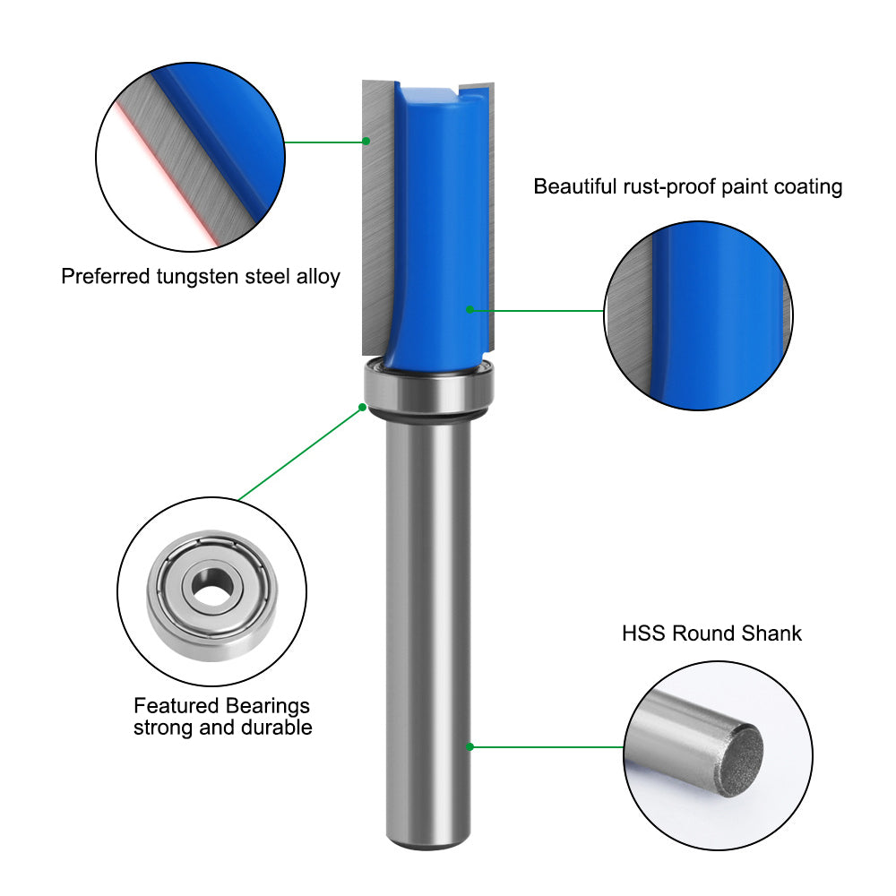 MC02210T3 3PCS 8mm Shank Woodworking Slotting Cutter Wood Trimmer Knife Cutting Tool Set