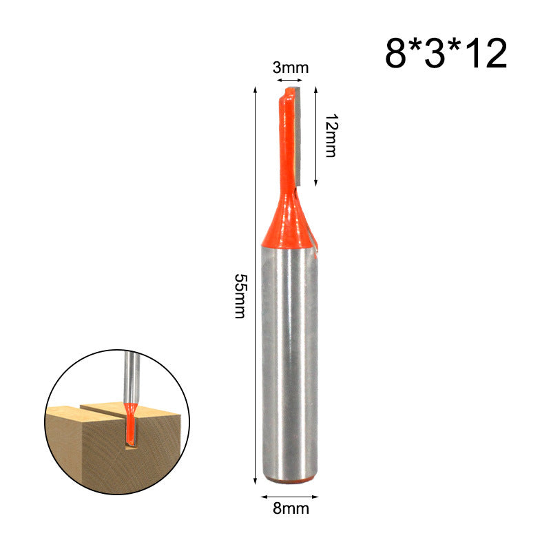 MC02083 8x3x12mm Multifunction Trimmer Woodworking Slotting Cutter 8mm Shank Knife