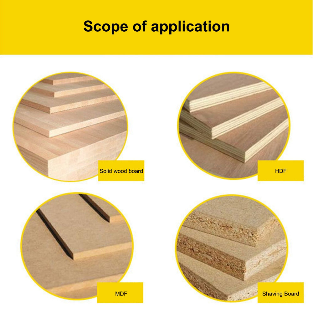 3Pcs 6mm Shank Router Bit Set 3-Teeth T6x47+45-Degree + 6x1-3 / 8 Groove Milling Tool Woodworking Cutter for MDF, Wood