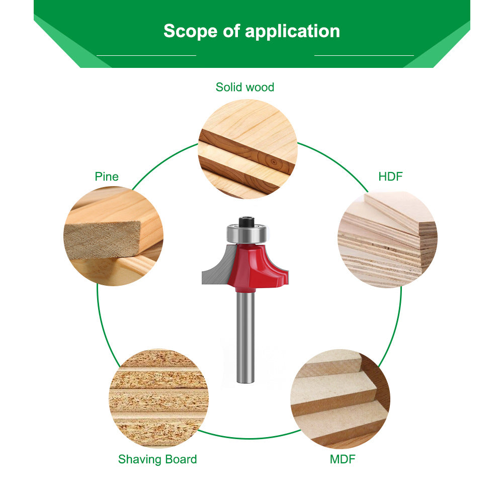 MC01035S29 1-1 / 8&quot; Width Milling Cutter Router Bit 1 / 4 Inch Shank Round Over Bit Woodworking Cutter Tool