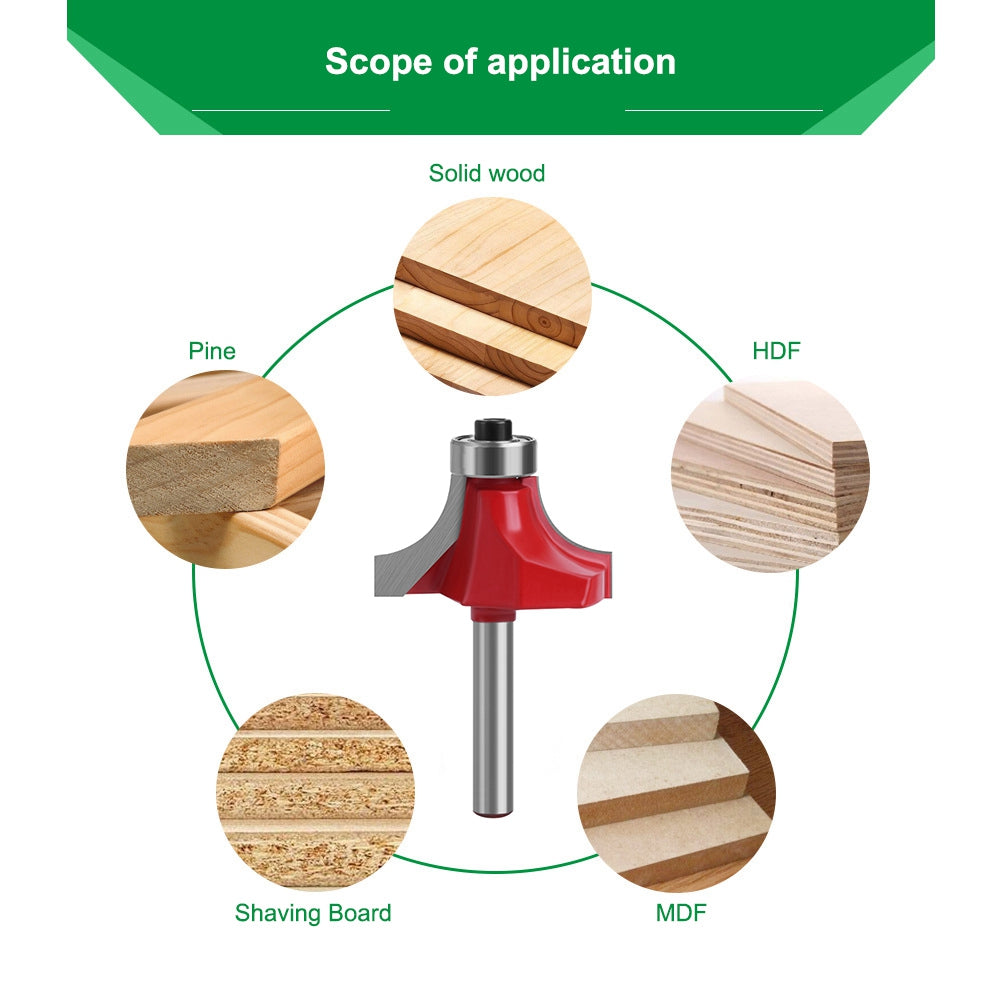 MC01035S35 1 / 4 Inch Shank 1-3 / 8&quot; Width Round Over Bit Milling Cutter Router Bit Woodworking Cutter Tool