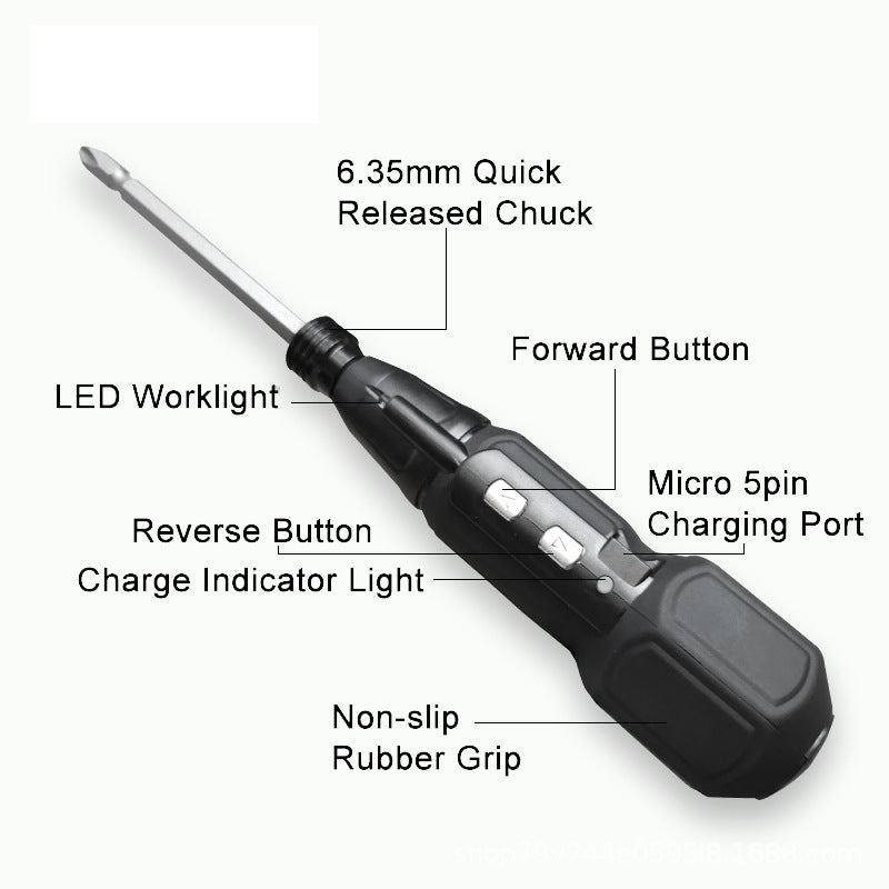 Multifunctional Rechargeable Cordless 3.6V Electric Screwdriver Repair Tool with LED Light