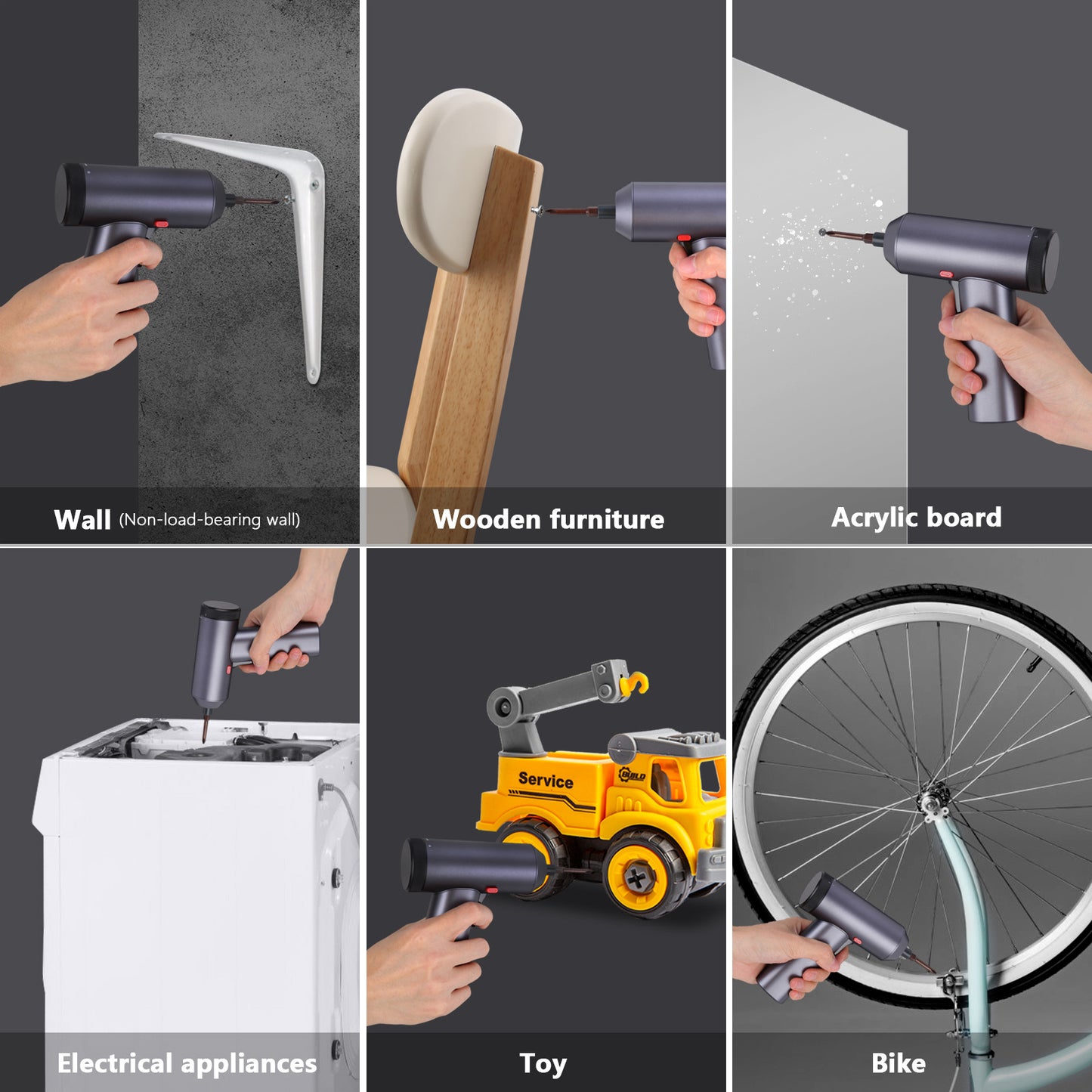 Portable Electric Screwdriver Multifunction Electric Drill for Home Appliance Repair Tool with LED Display