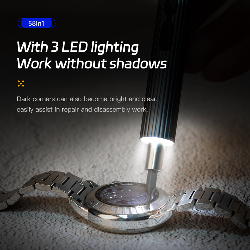 KING&#39;SDUN KS-882058 58-in-1 Precision Electric Screwdriver Set Portable Screwdriver with S2 Steel Bits