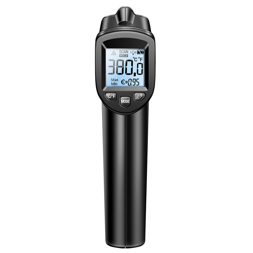 Aneng TH103 Digital Infrared Thermometer Temperature Gun -20 - 380 Degrees Celsius Handheld Non Contact Reverse Screen Industrial Tool - Orange