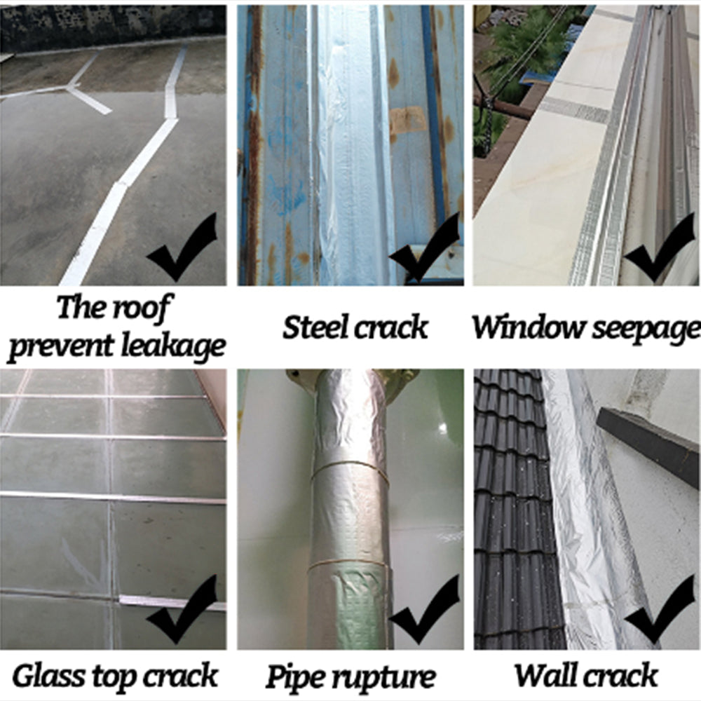5mx15cm Butyl Rubber Tape Aluminum Foil Waterproof Sealant Tape for Repairing Crack Leak