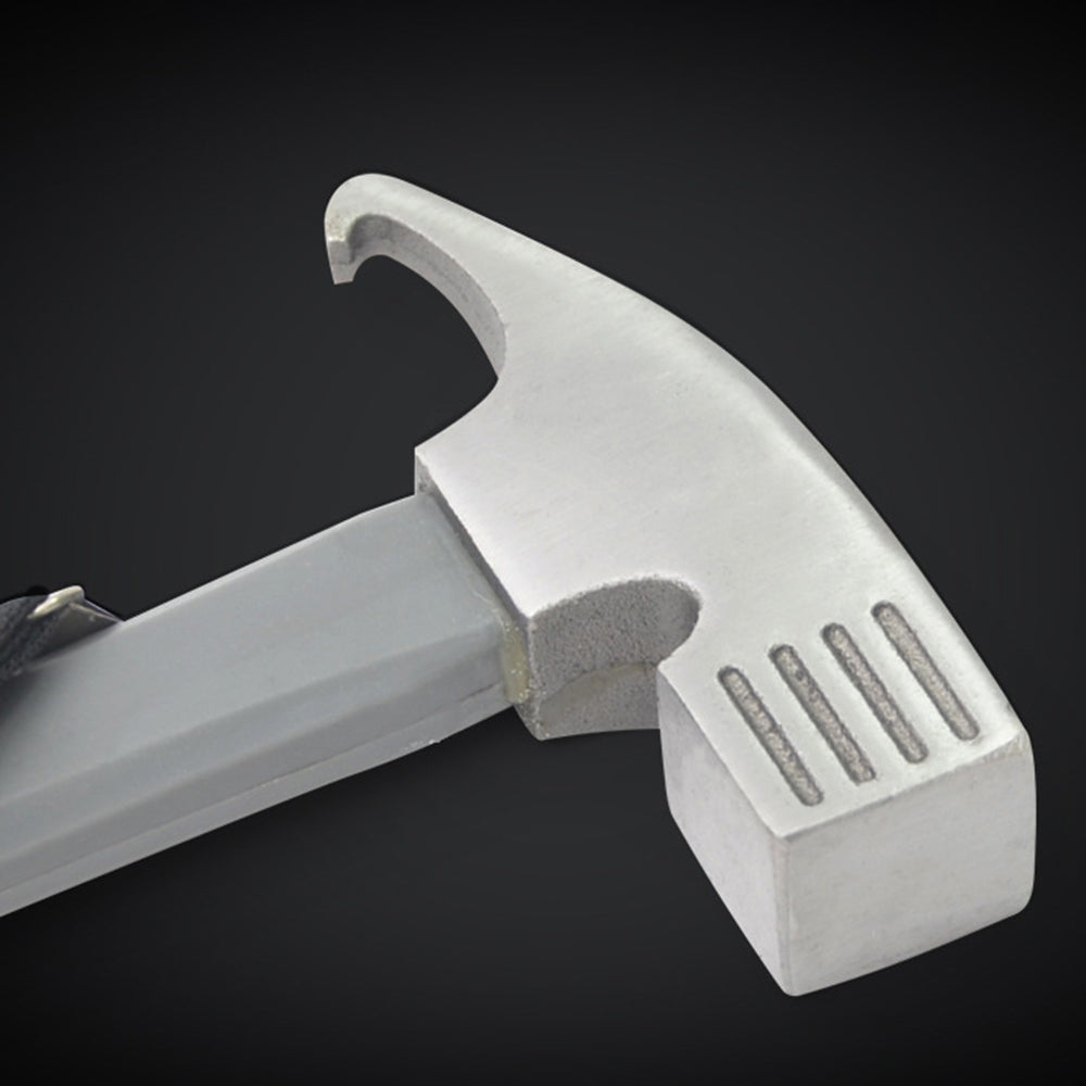 Camping Hammer Heavy Duty with Tent Stake Remover Steel Tent Hammer TPR Covered Handle Tent Mallet with Holding Strap - Blue