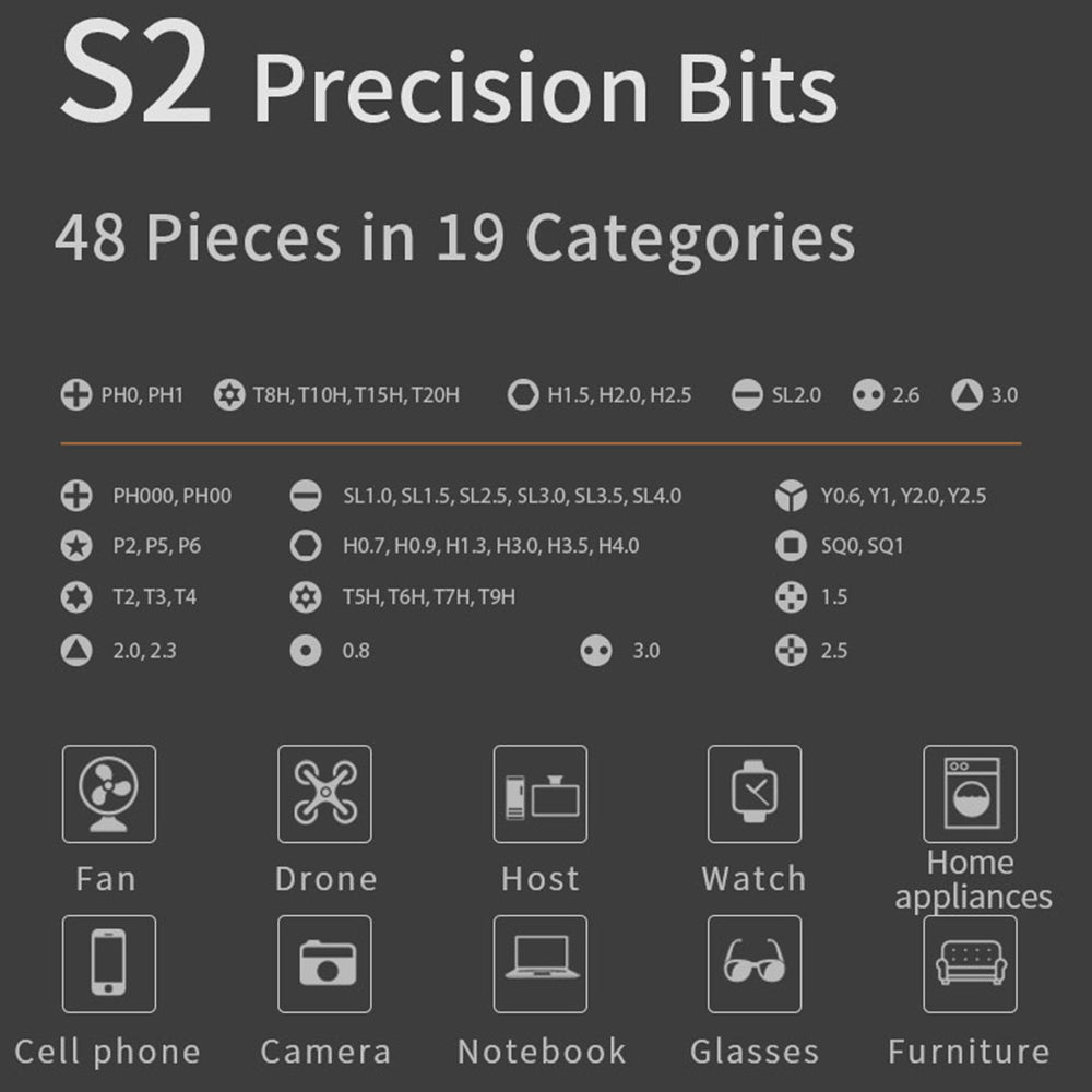 KING&#39;SDUN KS-882038 Electric Repair Tool Kit with Bits 62Pcs Mini Screwdriver Set for Cameras, Drones, Computers