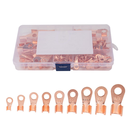 A2962 100Pcs 5A / 10A / 20A / 30A / 40A / 50A / 60A / 80A / 100A Open Barrel Terminals Cable Lugs Wire Crimp Copper Terminal Connectors