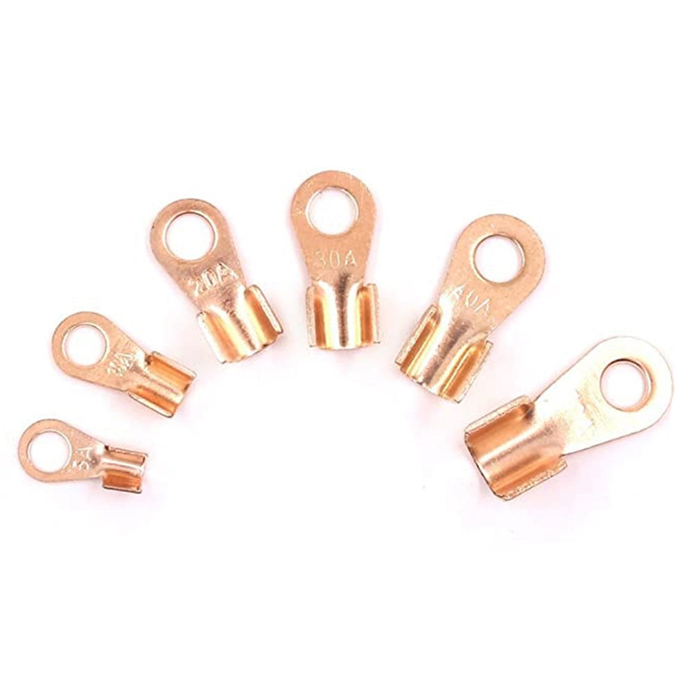 A2966 135Pcs / Set 5A / 10A / 20A / 30A / 40A / 50A Open Barrel Copper Terminals Wire Crimp Lugs Heat Shrink Tubing Assortment Kit with Storage Box