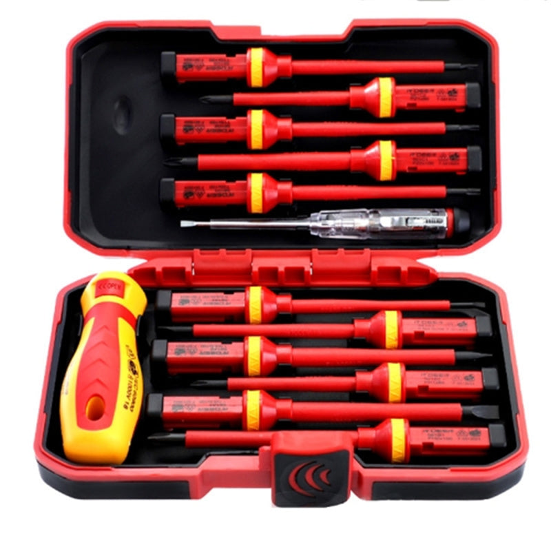RDEER VDE-9913 13-in-1 Insulated Screwdriver Set Portable Screwdriver Electrician Tools with Pen Tester