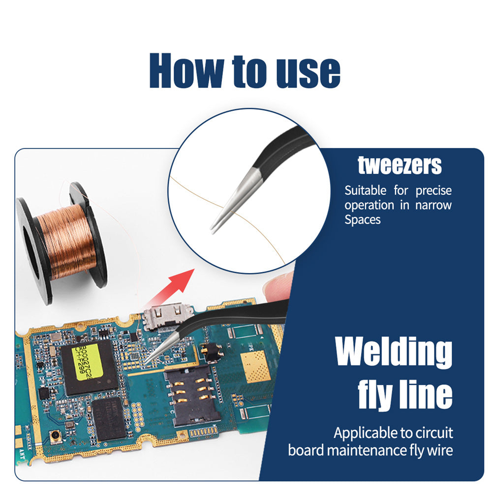 Aneng SL101 12Pcs 60W Electric Soldering Iron Kit with Replaceable Welding Head Electronic Repair Set - EU Plug