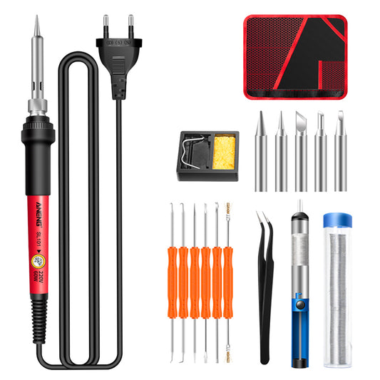 Aneng SL101 17Pcs Multi-Functional 60W Electric Soldering Iron Kit with Replaceable Welding Head Electronic Repair Set - EU Plug