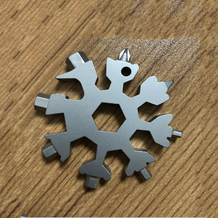 18-In-1 Snowflake Wrench Tool Spanner Hex Wrench Screwdriver Multifunction Tool - Silver