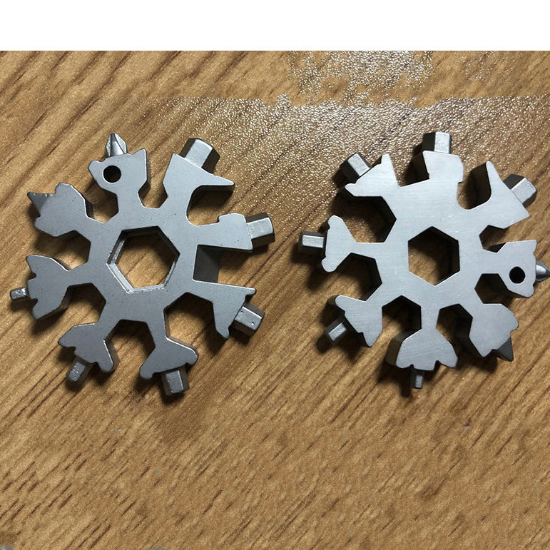 18-In-1 Snowflake Wrench Tool Spanner Hex Wrench Screwdriver Multifunction Tool - Silver