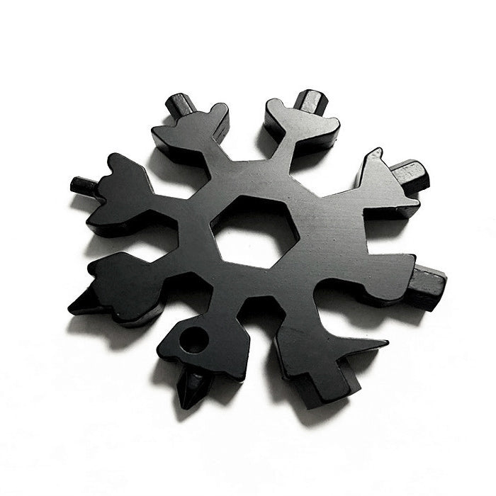 18-In-1 Snowflake Wrench Tool Spanner Hex Wrench Screwdriver Multifunction Tool - Black