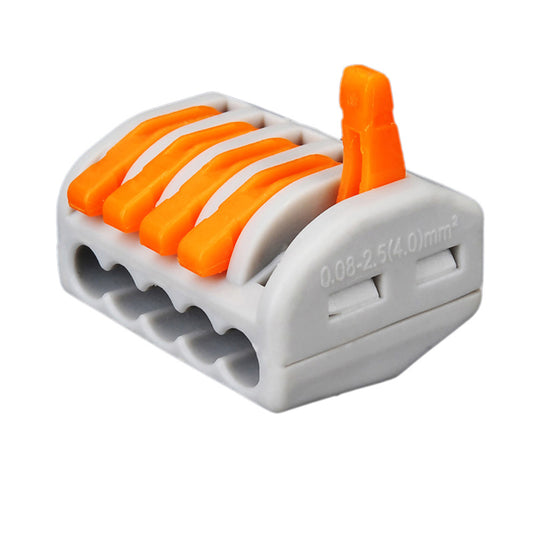 42Pcs PCT-415 5-Port Compact Wire Wiring Connector Fast Connection Lever Conductor Terminal Block