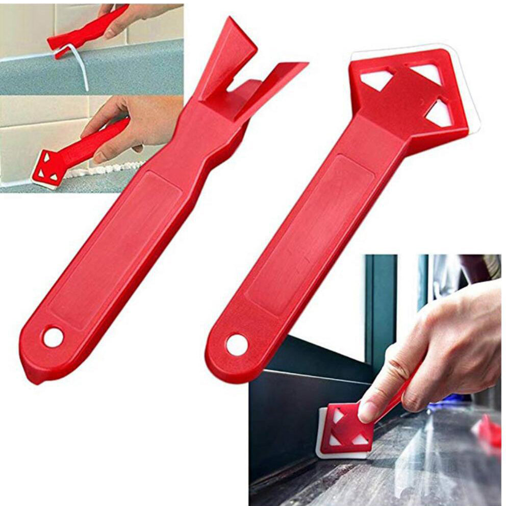 2Pcs Caulk Tools Kit Sealant Remover Shovel Glass Cement Caulking Scraper for Any Edge Angle Joint