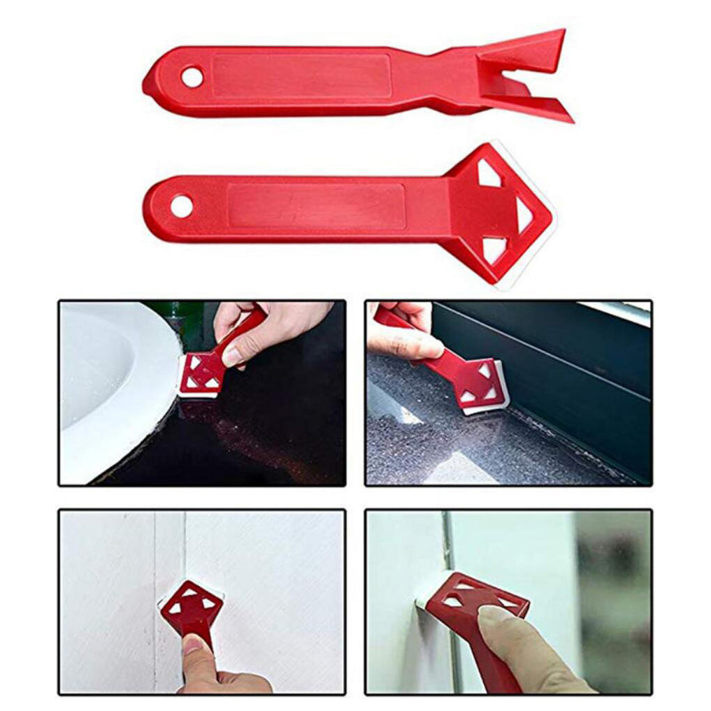 2Pcs Caulk Tools Kit Sealant Remover Shovel Glass Cement Caulking Scraper for Any Edge Angle Joint