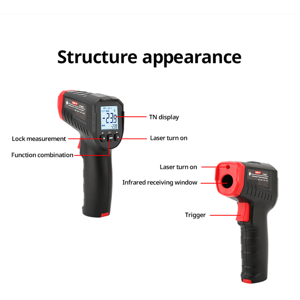 UNI-T UT306S Digital Thermometer Non-contact Industrial Infrared Laser Temperature Meter