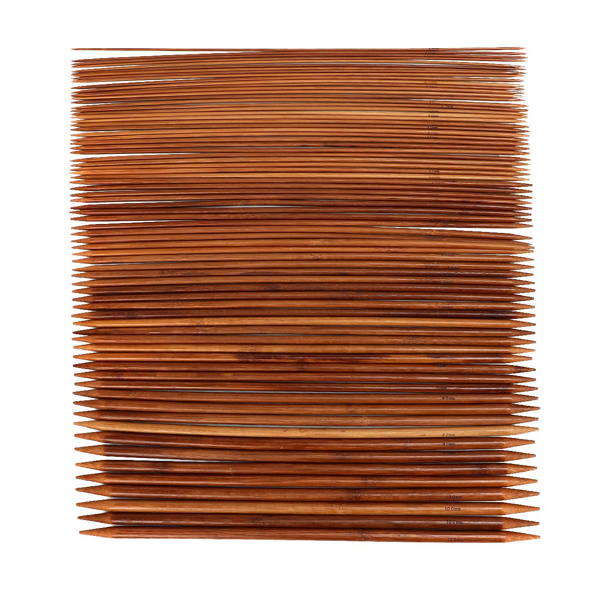 75Pcs / Set 15 Sizes Double Pointed Bamboo Knitting Needles Sweater Knitting Gloves Socks Craft Tool, Length: 20cm