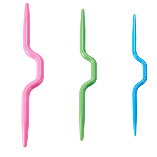 C532052 3Pcs / Set Knitting Cable Needle Crooked Needle Curved Hand Knit Needles for Sweater Knitting Tool