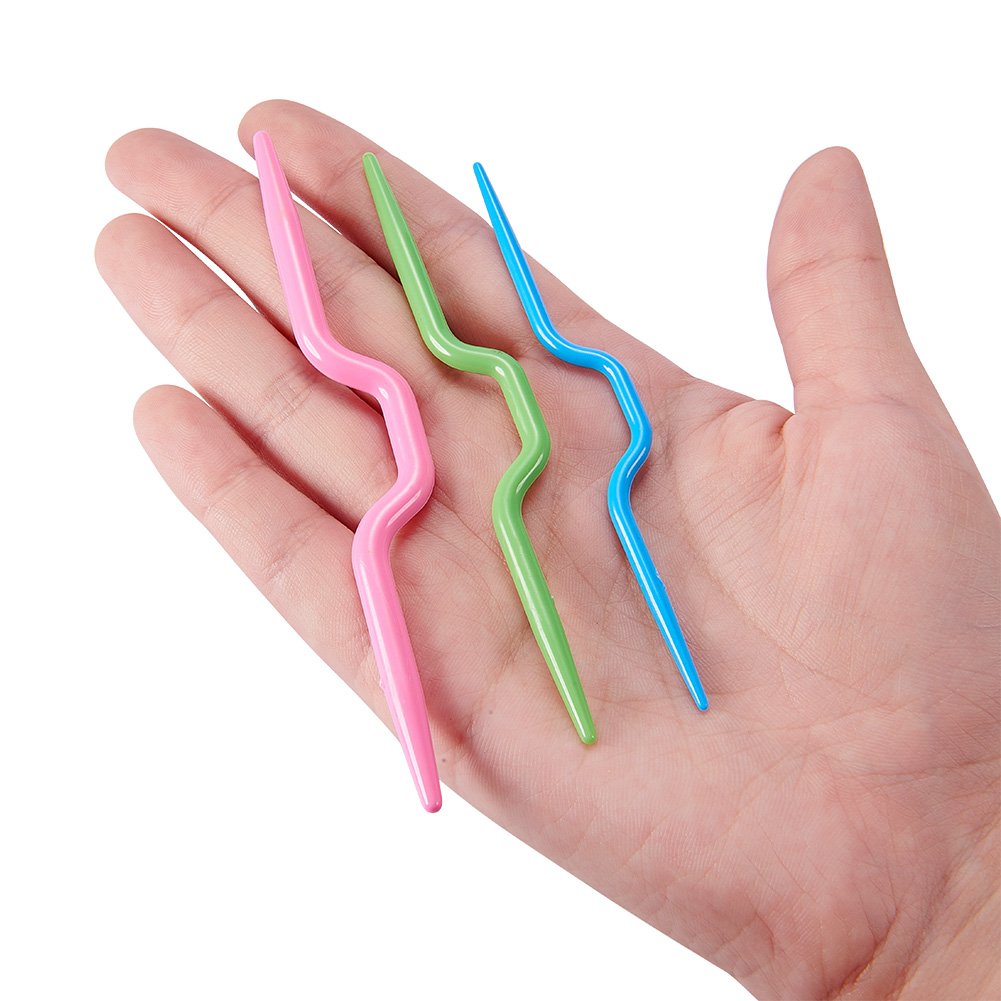C532052 3Pcs / Set Knitting Cable Needle Crooked Needle Curved Hand Knit Needles for Sweater Knitting Tool