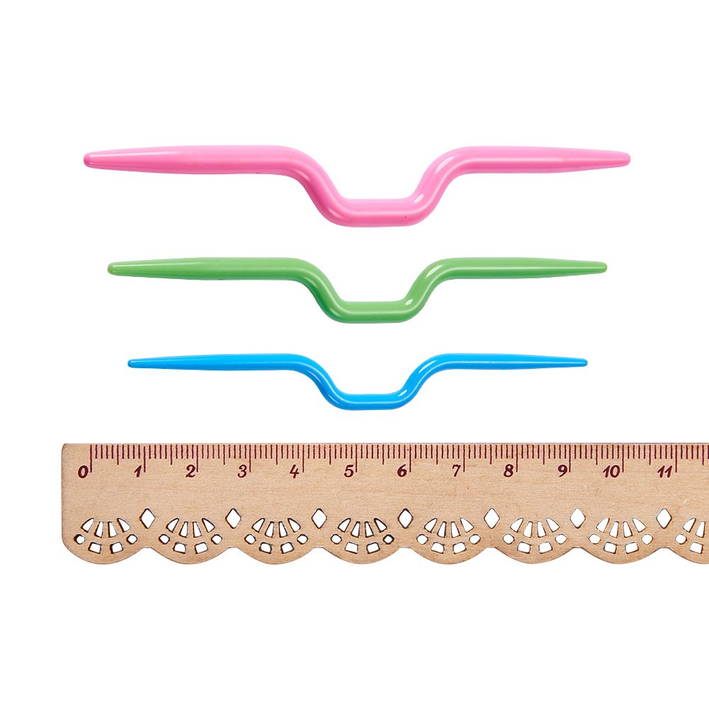 C532052 3Pcs / Set Knitting Cable Needle Crooked Needle Curved Hand Knit Needles for Sweater Knitting Tool
